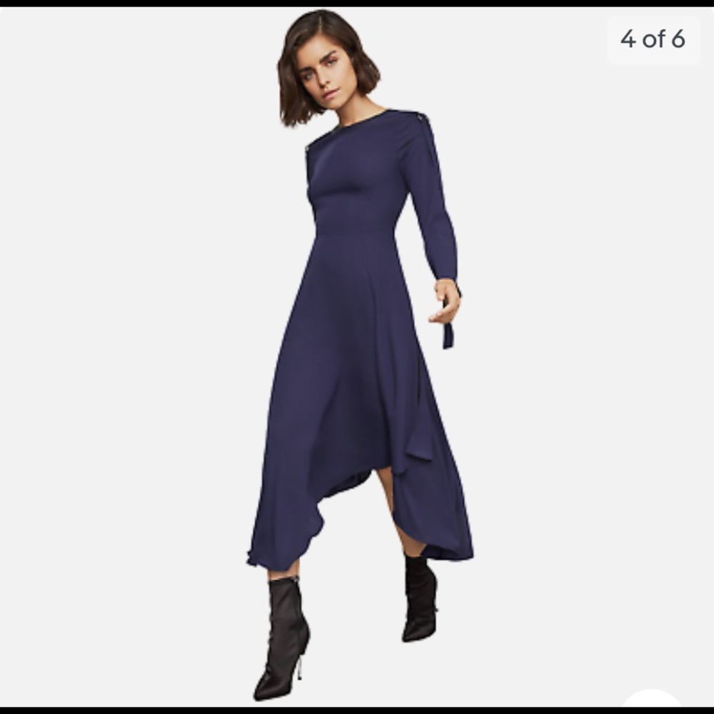 Bcbgmaxazria Asymmetric Pleather-Trimmed Dress